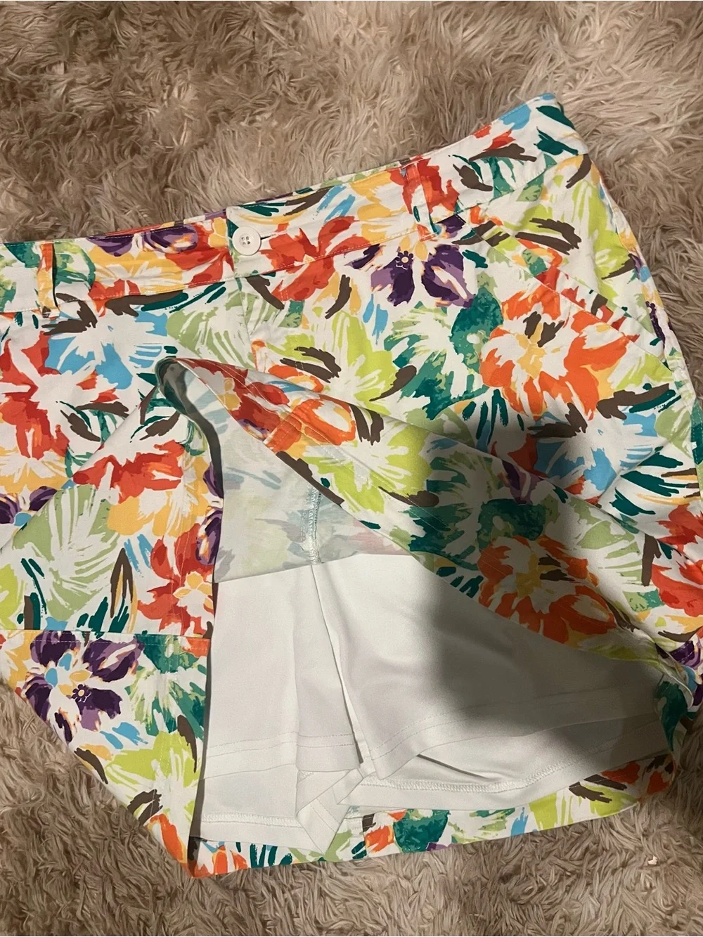 Christopher & Banks Multicolor Floral Skort - Bright Floral Size 16